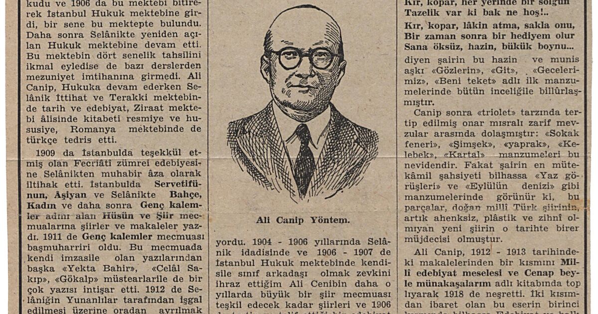 Istanbul Encyclopedia: Clipping about Ali Canib Yöntem
