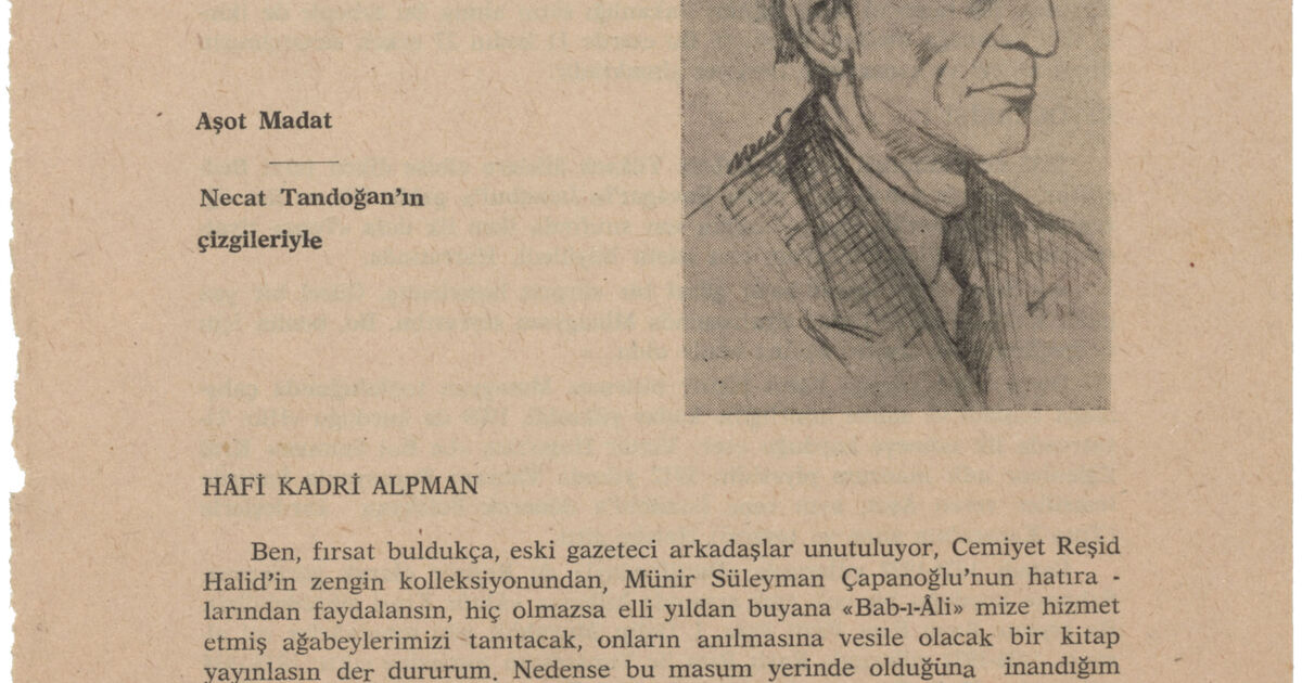 Madat Istanbul Encyclopedia: Clipping about Aşot Madat