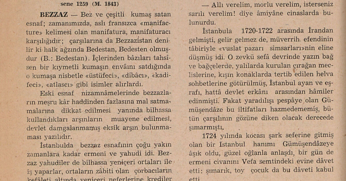 Bezaç Istanbul Encyclopedia: BEZZAZ
