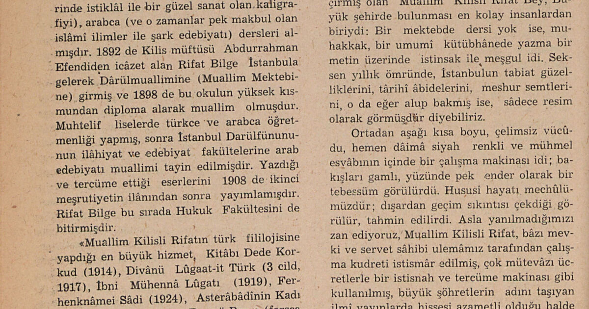 Istanbul Encyclopedia: BİLGE (Rifat)
